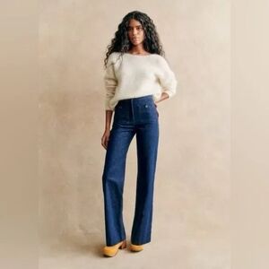SEZANE 'Dan' Denim Trousers in Indigo Blue